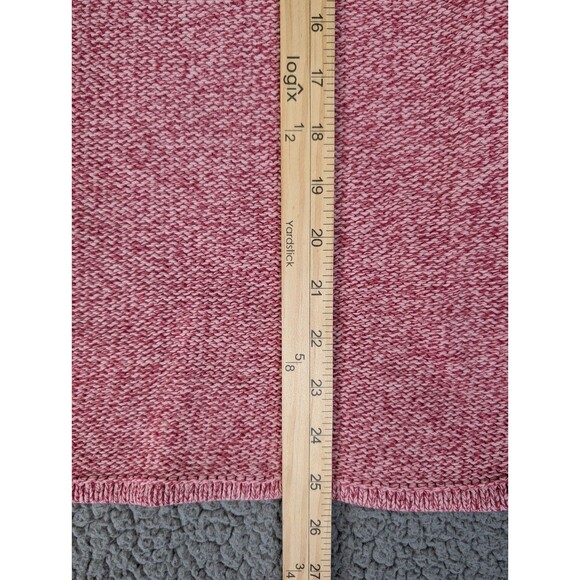 LL Bean Women’s Knit Sweater Red 100% Cotton Marled Tight Knit Cabincore Sz L - Picture 6 of 10